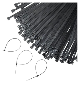 GLOBOMOTIVE Teeth Grip Nylon Self Locking Cable Ties, Black