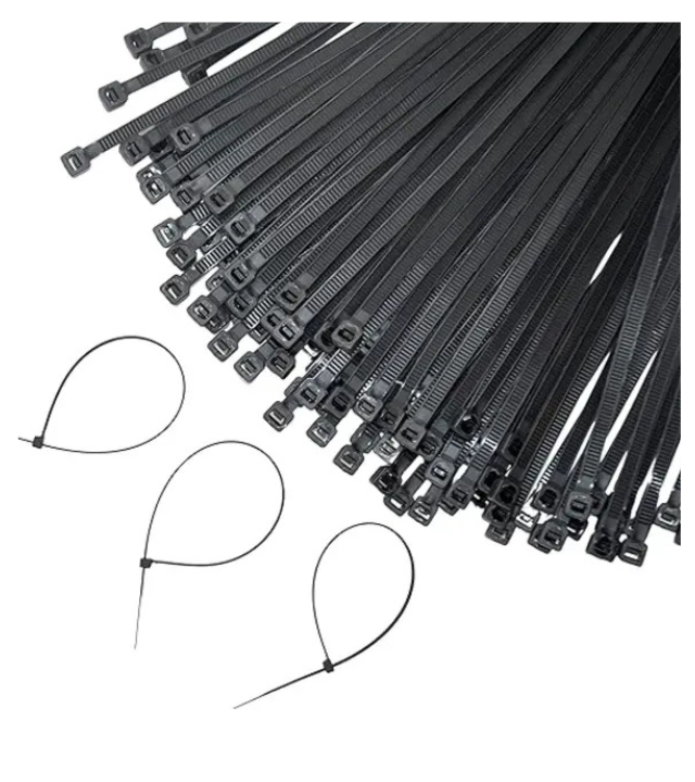 GLOBOMOTIVE Teeth Grip Nylon Self Locking Cable Ties, Black